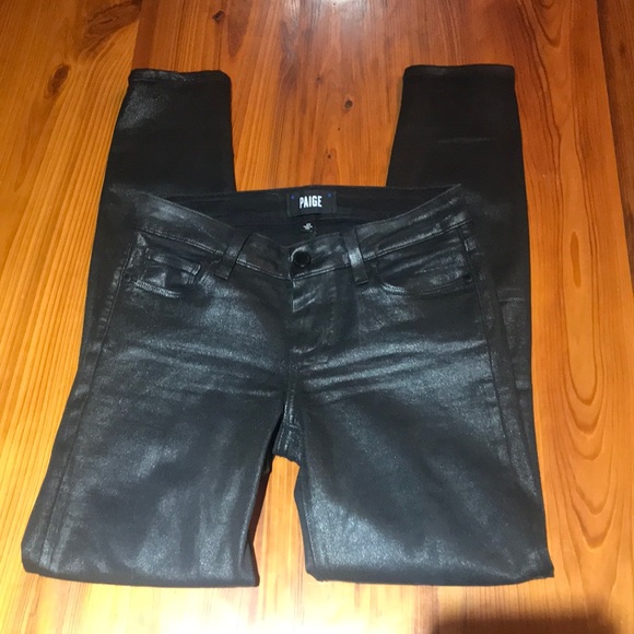 PAIGE Denim - PAIGE ultra skinny black fog luxe coating sz 25
